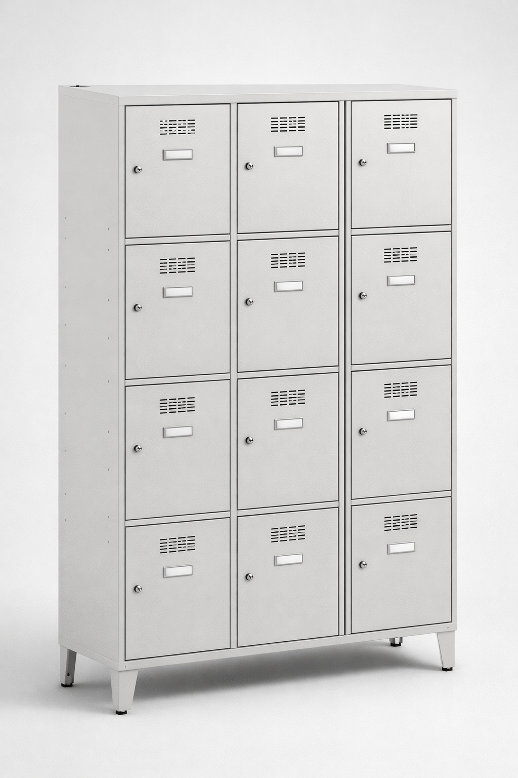 Szafa skrytkowa SUS 434 W st – na nóżkach - czytelny podział prywatnych schowków w przestrzeni