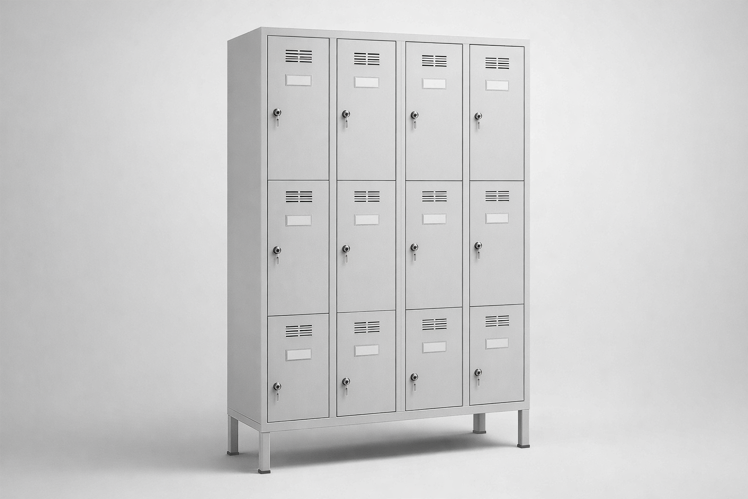 Szafa z drzwiami z plexi MSus 344 – na nóżkach - połączenie przejrzystości wizualnej zawartości z