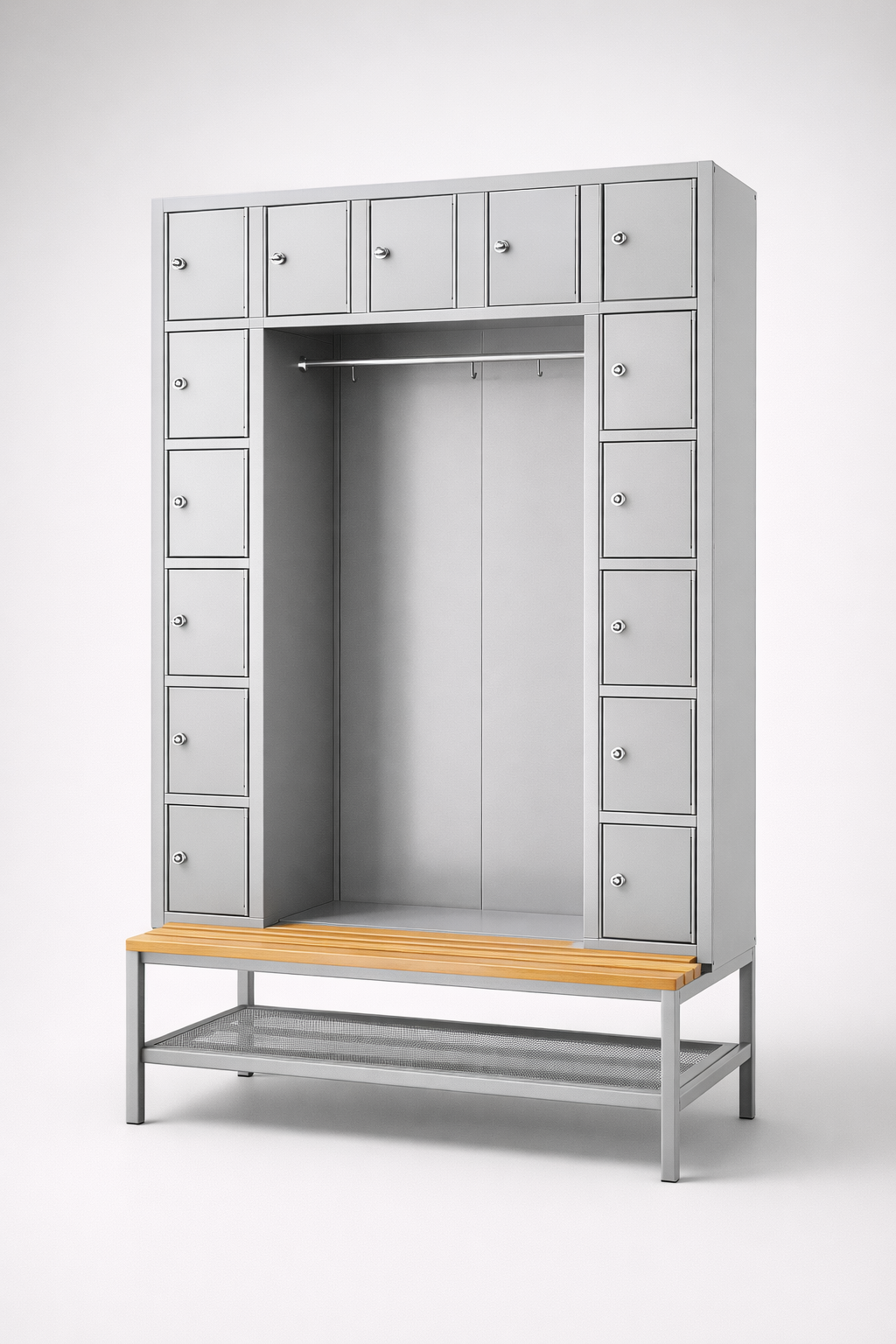 Szafa skrytkowa Szos 15 - czytelny podział prywatnych schowków w przestrzeni