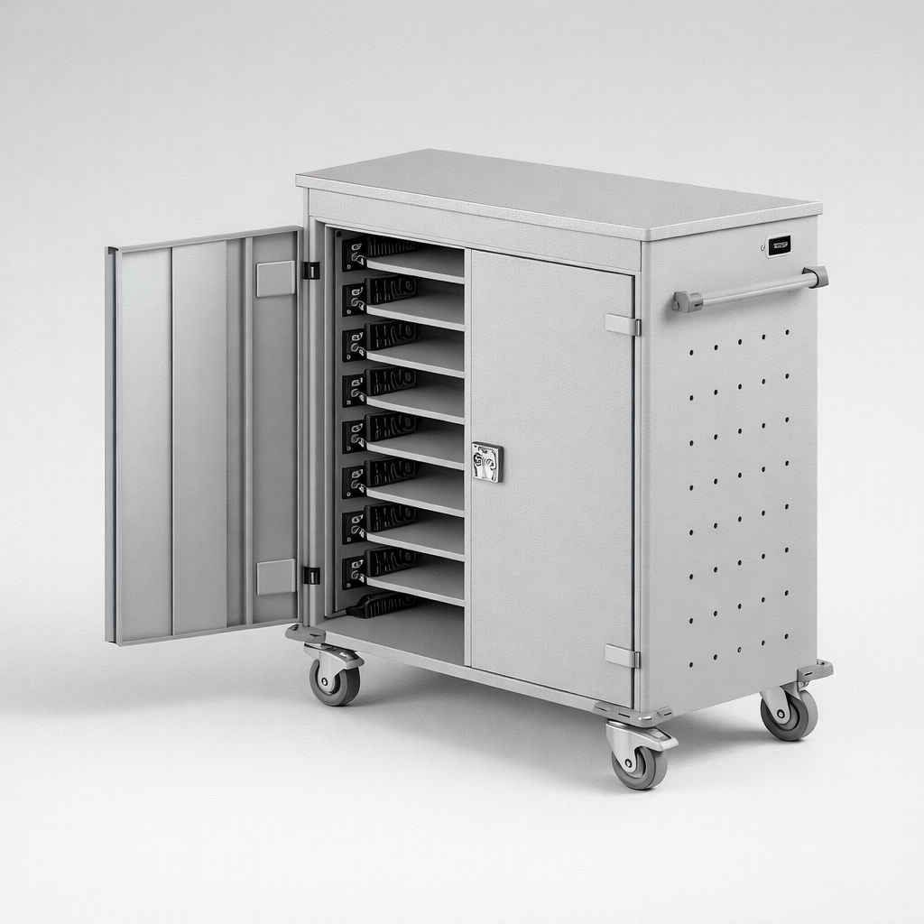 Wózek na laptopy WNL 0615051018 - kontrolowany obieg, ładowanie i sprawne