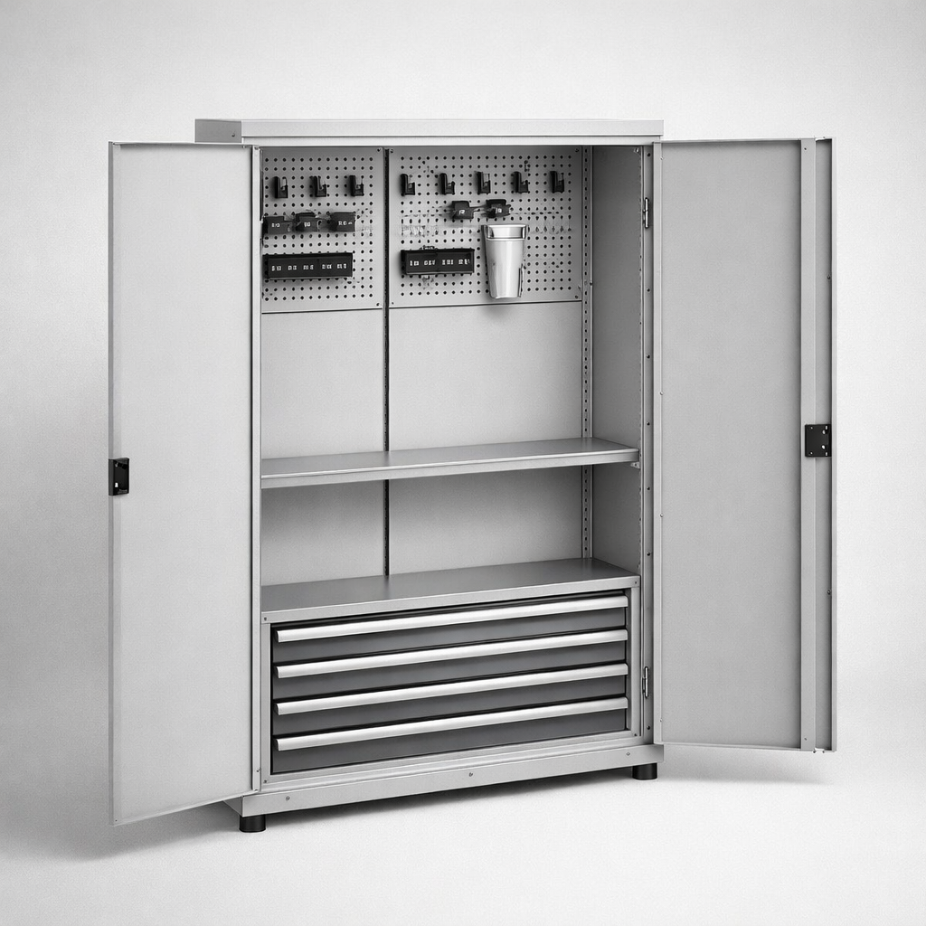 Szafa warsztatowa MSW212/5-17 - organizację narzędzi, komponentów i wyposażenia