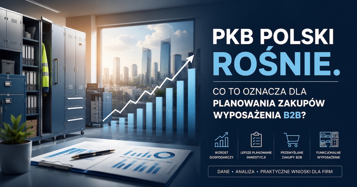 Planowanie zakupów wyposażenia B2B na tle wykresu wzrostu PKB Polski