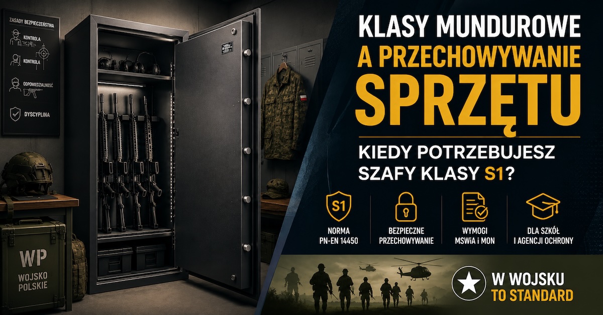 Szafa klasy S1 w zapleczu klasy mundurowej