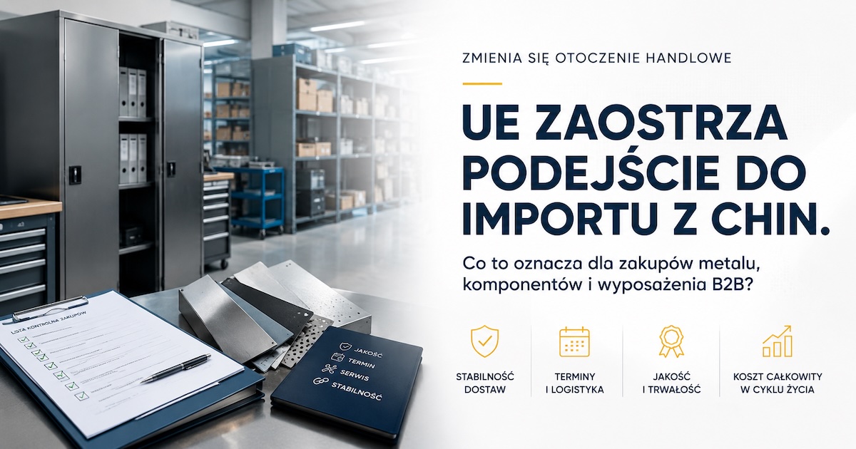Metalowe szafy i dokumenty zakupowe w uporządkowanym zapleczu przemysłowym firmy