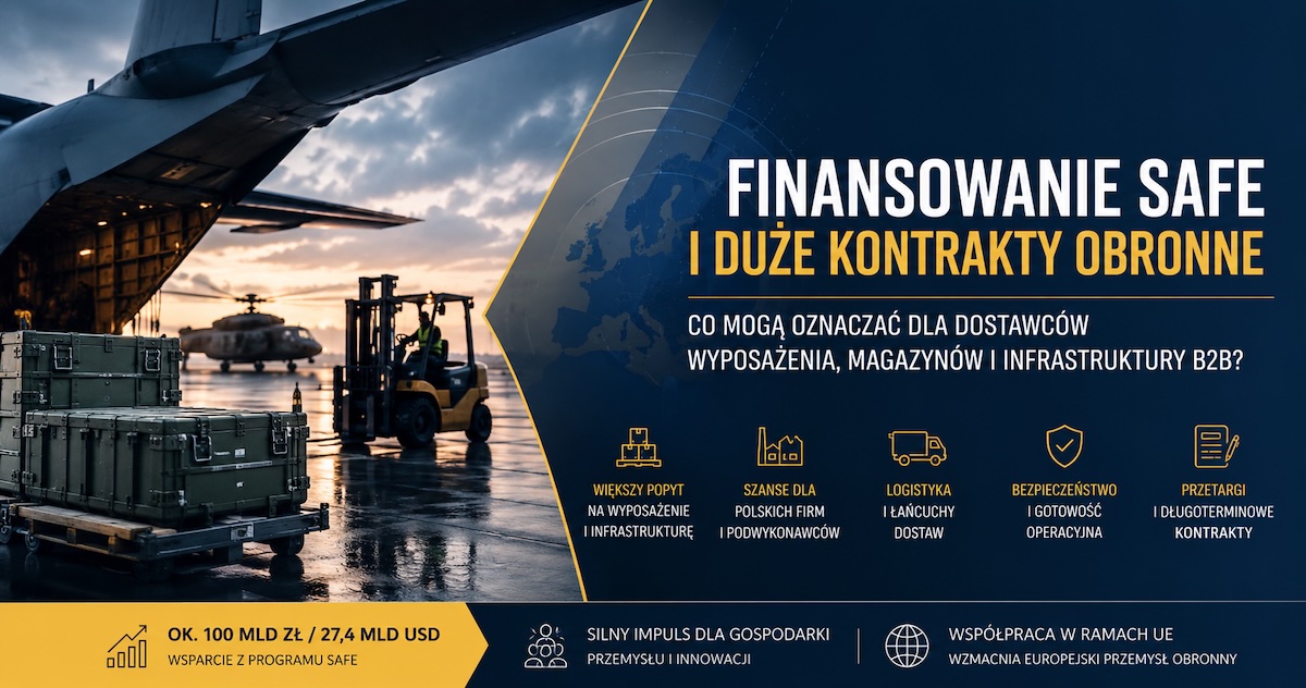 Magazyn i biuro zakupów planujące wyposażenie dla projektów obronnych
