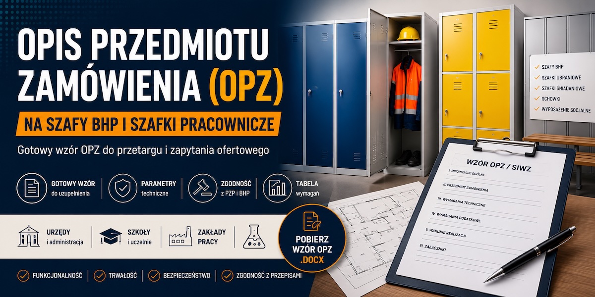 OPZ na szafy BHP: wzór zapisów do zapytania i przetargu