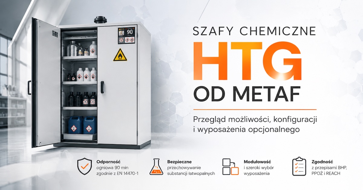 Szafa chemiczna HTG od Metaf do przechowywania substancji niebezpiecznych