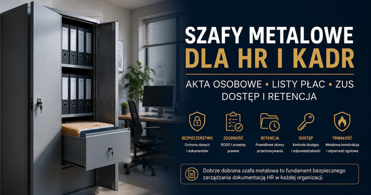 Szafy metalowe do dokumentów HR, akt osobowych i dokumentacji płacowej w biurze