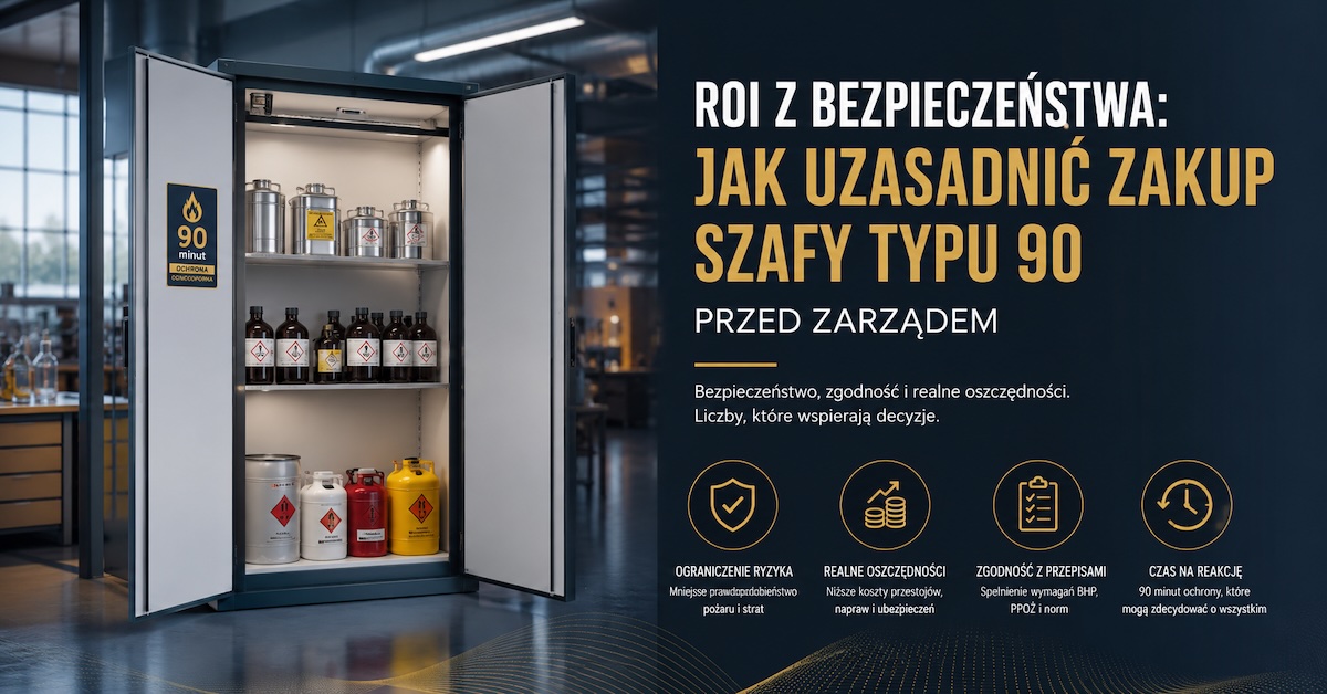 Szafa chemiczna ognioodporna HTG typ 90 jako element uzasadnienia inwestycji bezpieczeństwa