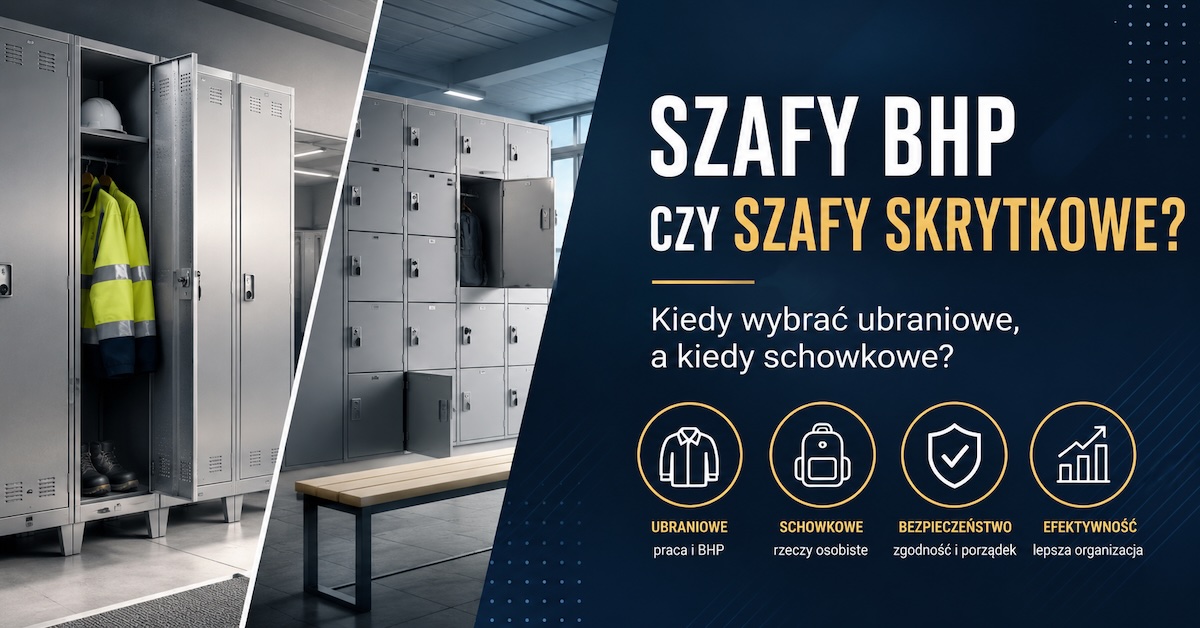 Porównanie szaf BHP i szaf skrytkowych w profesjonalnej szatni pracowniczej